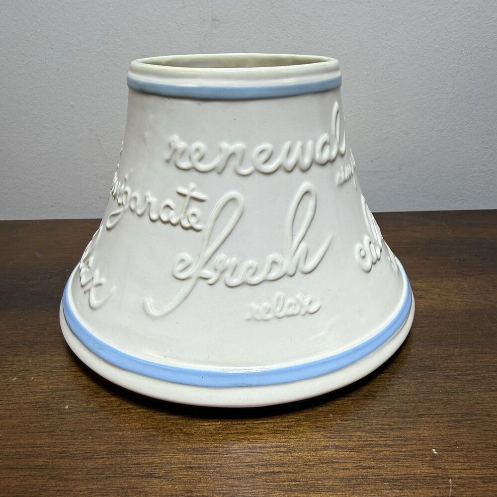 Yankee Candle Large Candle Jar Topper Shade White Blue Relax Calm Simplicity